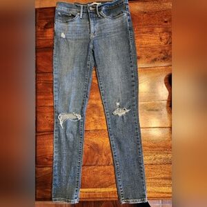 Levi's 311 Shaping Skinny Blue Distressed Ripped Jeans Denim